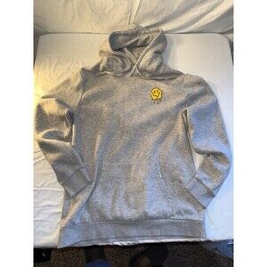 Vintage Gray Smiley Face Hoodie, Size Lg, Retrofit